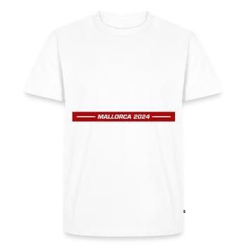 Majorque 2024 - T-shirt Premium bio Homme - blanc - Devant - Nico (187cm)