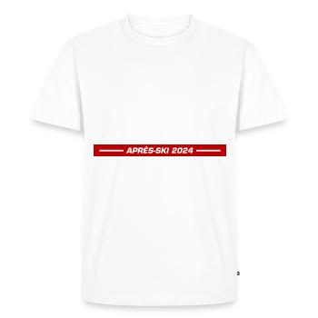 Après-ski 2024 - T-shirt Premium bio Homme - blanc - Devant - Nico (187cm)