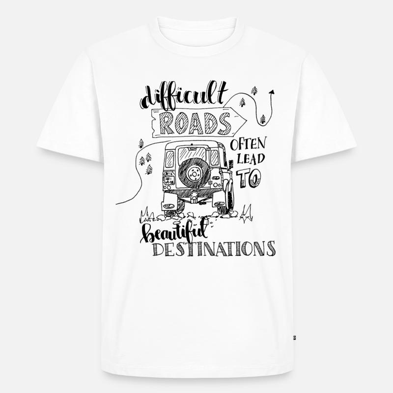 Difficult Road Defender - Männer Premium Bio T-Shirt - Weiß