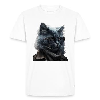 Chat cool élégant avec des lunettes de soleil - T-shirt Premium bio Homme - blanc - Devant - Nico (187cm)