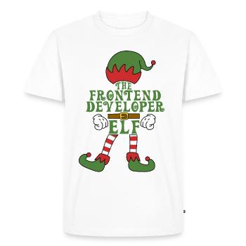 The Frontend Developer Elf Christmas Family Outfit - Men's Premium Organic T-Shirt - white - Front - Nico (187cm)