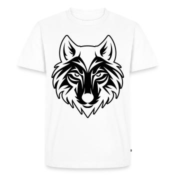 Tête de loup - T-shirt Premium bio Homme - blanc - Devant - Nico (187cm)