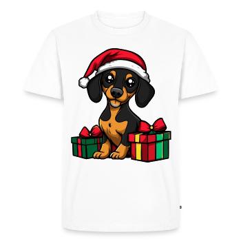 Teckel Chien Cadeaux de Noël Teckel - T-shirt Premium bio Homme - blanc - Devant - Nico (187cm)