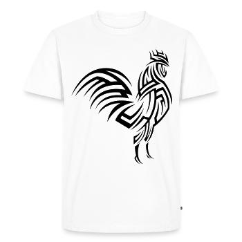 Rooster Tribal Tattoo - Men's Premium Organic T-Shirt - white - Front - Nico (187cm)