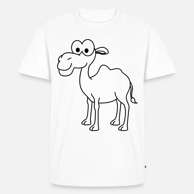 Kamel Comic - Männer Premium Bio T-Shirt - Weiß