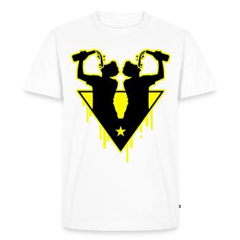 Bouteille de l’équipe Drinker - T-shirt Premium bio Homme - blanc - Devant - Nico (187cm)