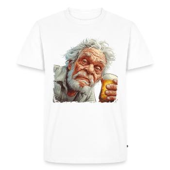 Tenue Buveur de Bière Fête des Pères Soirée Homme - T-shirt Premium bio Homme - blanc - Devant - Nico (187cm)