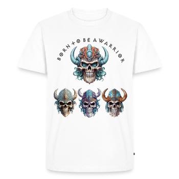 Né pour être un guerrier viking - T-shirt Premium bio Homme - blanc - Devant - Nico (187cm)