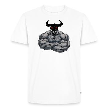 Homme taureau - Homme Taureau - T-shirt Premium bio Homme - blanc - Devant - Nico (187cm)