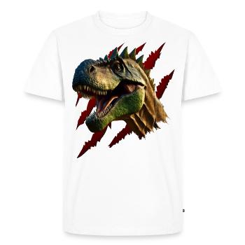 T-Rex Dinosaur Head - Men's Premium Organic T-Shirt - white - Front - Nico (187cm)