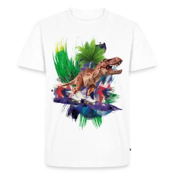 T-Rex - Dinosaures - Trex - Tyrannosaurus rex - T-shirt Premium bio Homme - blanc - Devant - Nico (187cm)