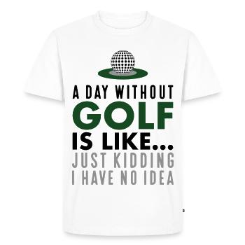Drôles de slogans Golf - T-shirt Premium bio Homme - blanc - Devant - Nico (187cm)