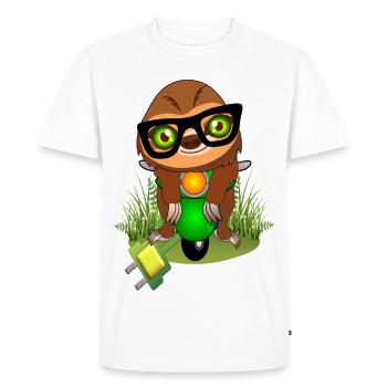Sustainable Energy Production - Mobility -Sloth - Men's Premium Organic T-Shirt - white - Front - Nico (187cm)
