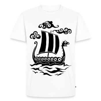Drakkar rigolo noir - T-shirt Premium bio Homme - blanc - Devant - Nico (187cm)