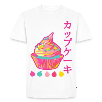 Cupcake kawaii Néon Arc en Ciel Japon - T-shirt Premium bio Homme - blanc - Devant - Nico (187cm)