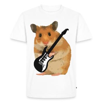Hamster Guitare Musique Rock - T-shirt Premium bio Homme - blanc - Devant - Nico (187cm)