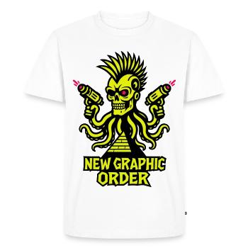 NGO Skull Punk yellow - Men's Premium Organic T-Shirt - white - Front - Nico (187cm)