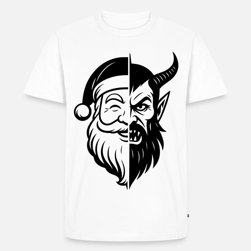 Weihnachtsmann und Weihnachtsmann Peitscher - Männer Premium Bio T-Shirt - Weiß