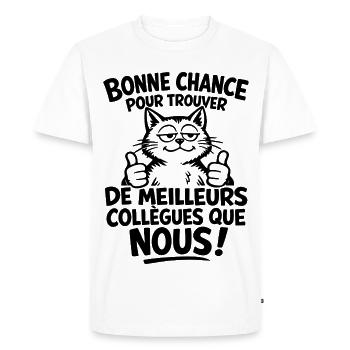 Good luck for better colleagues - Men's Premium Organic T-Shirt - white - Front - Nico (187cm)