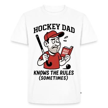 Hockey Dad - Knows the rules (sometimes) - Men's Premium Organic T-Shirt - white - Front - Nico (187cm)