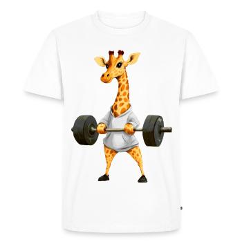 Sport de la girafe - T-shirt Premium bio Homme - blanc - Devant - Nico (187cm)