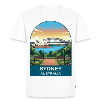 Art de l’affiche de voyage à l’Opéra de Sydney, Australie - T-shirt Premium bio Homme - blanc - Devant - Nico (187cm)