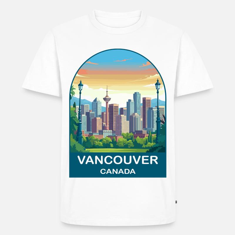 Vancouver Canada Harbour Centre Reisekunst - Männer Premium Bio T-Shirt - Weiß