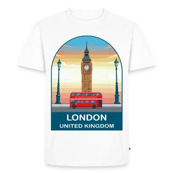 Art d’affiches de voyage vintage à Londres, Royaume-Uni, - T-shirt Premium bio Homme - blanc - Devant - Nico (187cm)