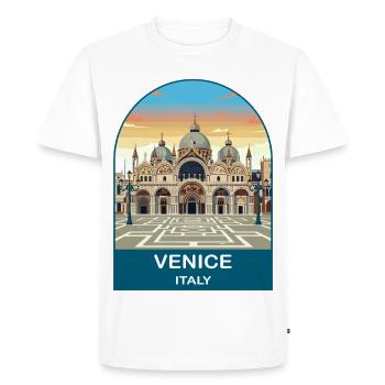 Art vintage de voyage de Venise en Italie - T-shirt Premium bio Homme - blanc - Devant - Nico (187cm)