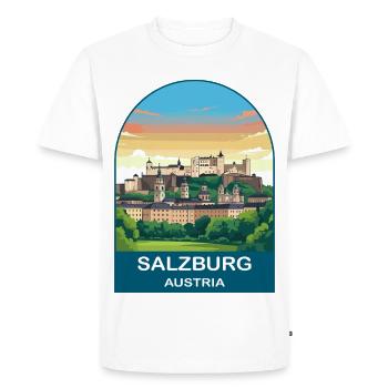 Art vintage de voyage Salzbourg Autriche - T-shirt Premium bio Homme - blanc - Devant - Nico (187cm)