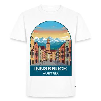 Art d’affiches de voyage vintage d’Innsbruck en Autriche - T-shirt Premium bio Homme - blanc - Devant - Nico (187cm)