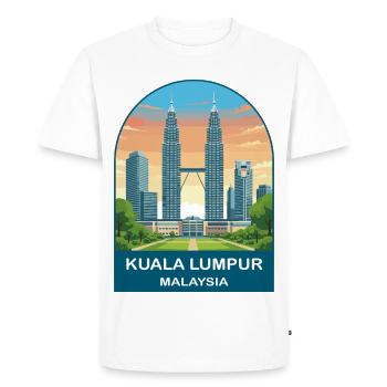 Illustration de voyage vintage à Kuala Lumpur, Malaisie - T-shirt Premium bio Homme - blanc - Devant - Nico (187cm)