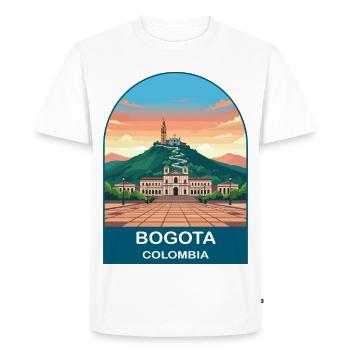 Bogota Colombia Skyline Vintage Travel Art - Men's Premium Organic T-Shirt - white - Front - Nico (187cm)