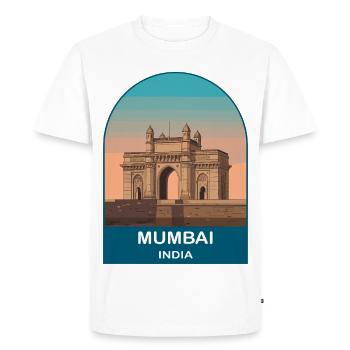 Mumbai India Gateway of India Travel Illustration - Men's Premium Organic T-Shirt - white - Front - Nico (187cm)