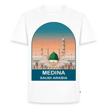 Medina Saudi Arabia Vintage Mosque Travel Design - Men's Premium Organic T-Shirt - white - Front - Nico (187cm)