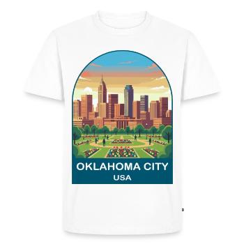 Affiche de voyage vintage Oklahoma City USA - T-shirt Premium bio Homme - blanc - Devant - Nico (187cm)