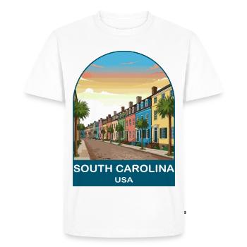 Affiche de voyage vintage de Caroline du Sud USA - T-shirt Premium bio Homme - blanc - Devant - Nico (187cm)