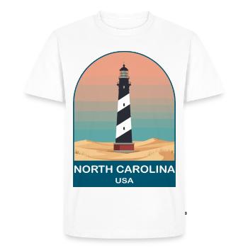 Affiche de voyage vintage de Caroline du Nord aux États-Unis - T-shirt Premium bio Homme - blanc - Devant - Nico (187cm)