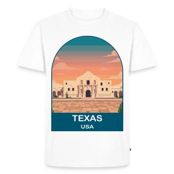 Texas USA Vintage Travel Poster Art - Men's Premium Organic T-Shirt - white - Front - Nico (187cm)