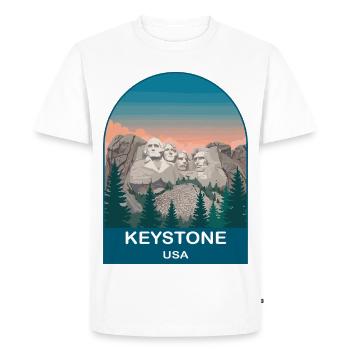 Art vintage de voyage Keystone USA - T-shirt Premium bio Homme - blanc - Devant - Nico (187cm)