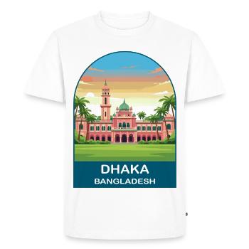 Dhaka Bangladesh Ahsan Manzil Voyage Vintage Poste - T-shirt Premium bio Homme - blanc - Devant - Nico (187cm)