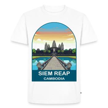 Siem Reap Cambodia Angkor Wat Vintage Travel Poste - Men's Premium Organic T-Shirt - white - Front - Nico (187cm)