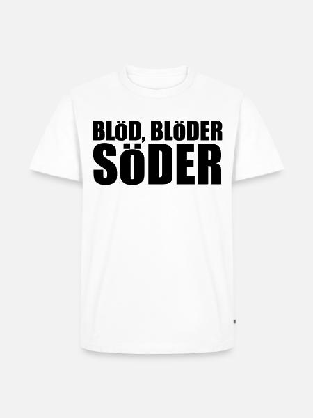 bloed bloeder soeder schwarz - Männer Premium Bio T-Shirt - Weiß
