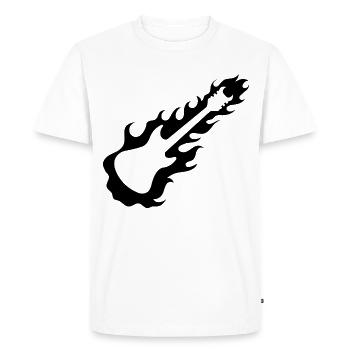 Guitare - Guitare / Rock - Feu - T-shirt Premium bio Homme - blanc - Devant - Nico (187cm)