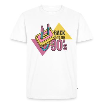 RETOUR AU DESIGN 90's Retro 90s - T-shirt Premium bio Homme - blanc - Devant - Nico (187cm)