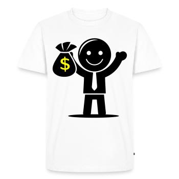 Argent Cash Hustle Sac d’argent - T-shirt Premium bio Homme - blanc - Devant - Nico (187cm)