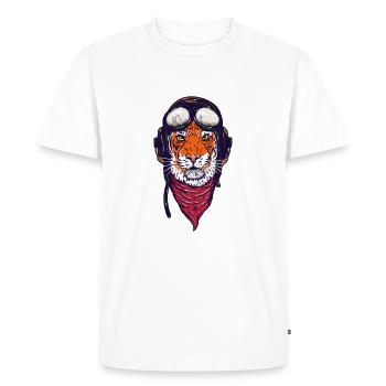 Tigre qui regarde - T-shirt Premium bio Homme - blanc - Devant - Nico (187cm)