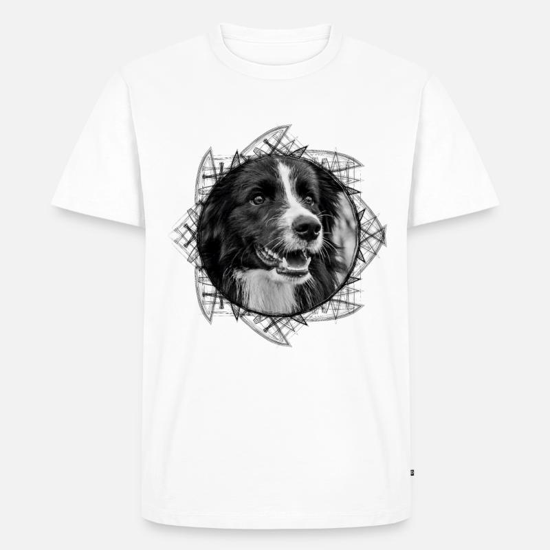 Border Collie - Männer Premium Bio T-Shirt - Weiß