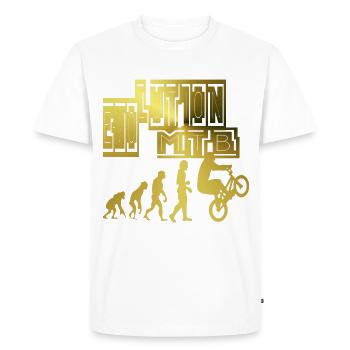 Evolution VTT, VTT, pilote de trial - T-shirt Premium bio Homme - blanc - Devant - Nico (187cm)