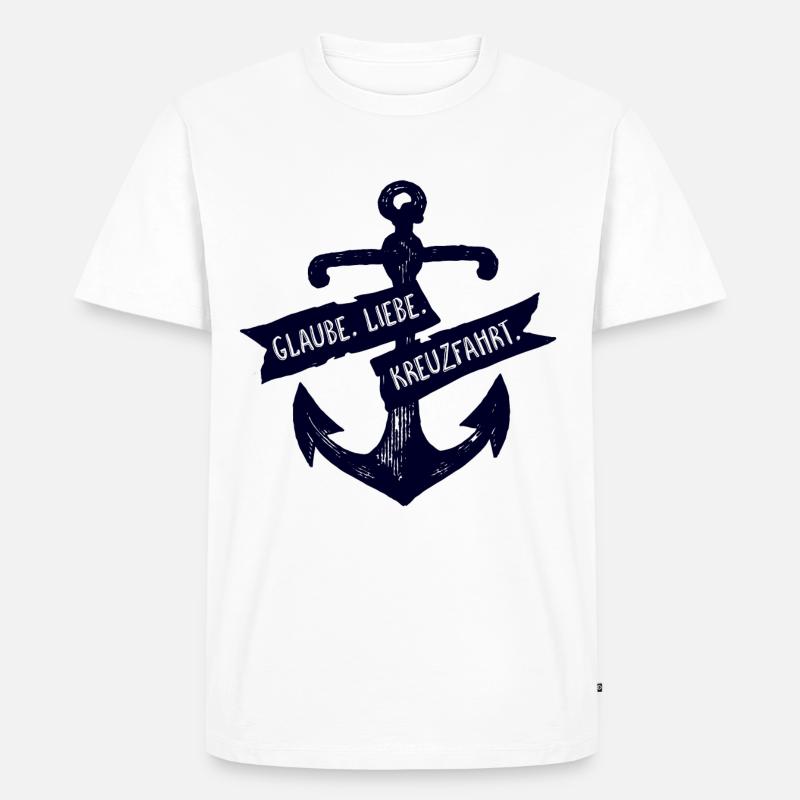 Glaube Liebe Kreuzfahrt - Männer Premium Bio T-Shirt - Weiß